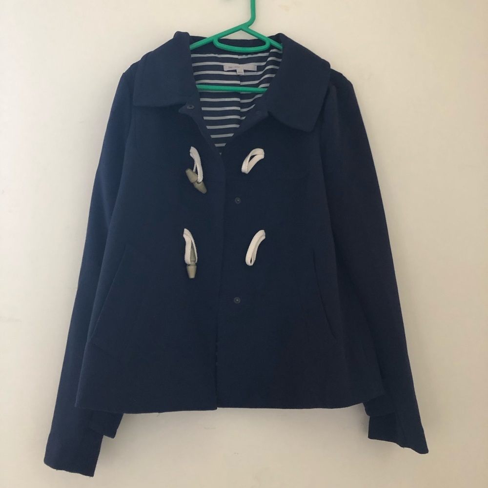 Gap navy blazer navy style collared fall peacoat